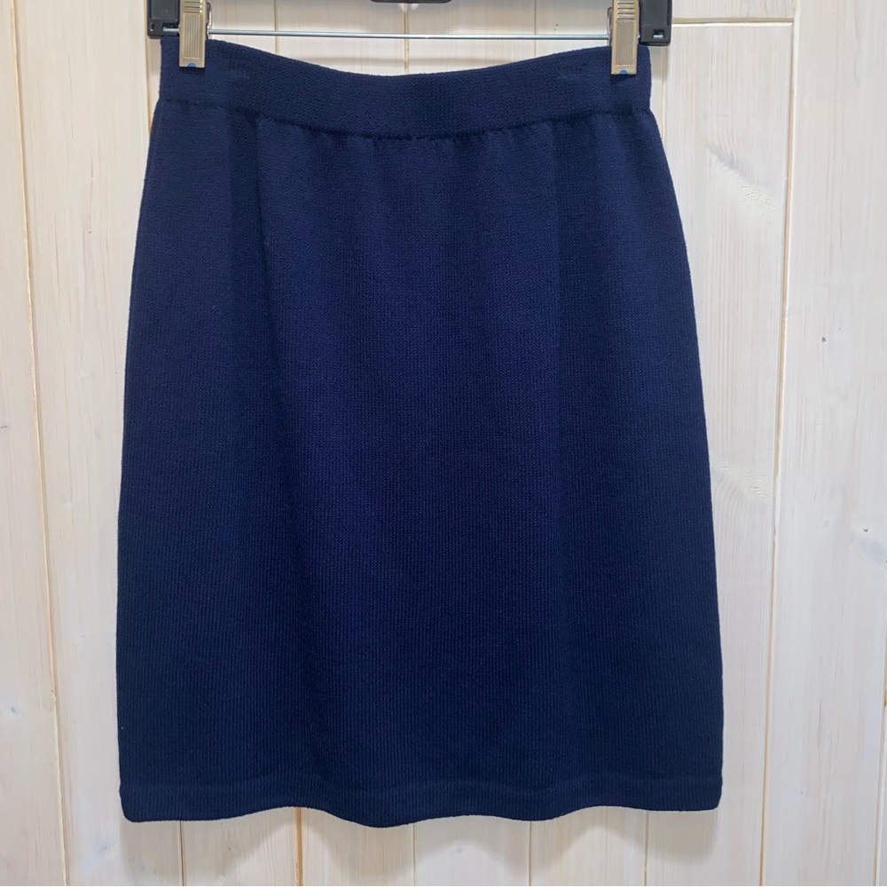 St. John Collection by Marie Gray Blue Knit Skirt 8